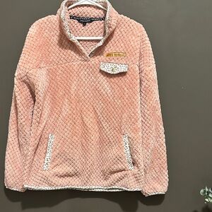 Medium Simply Southern Blush Quilted Pullover with Leopard Details
